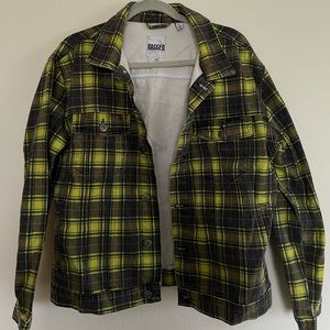 Green Plaid Jean Jacket